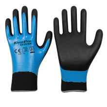 15 Gauge Nylon Polyester Fully Foam Nitrile Coated Safety Gloves